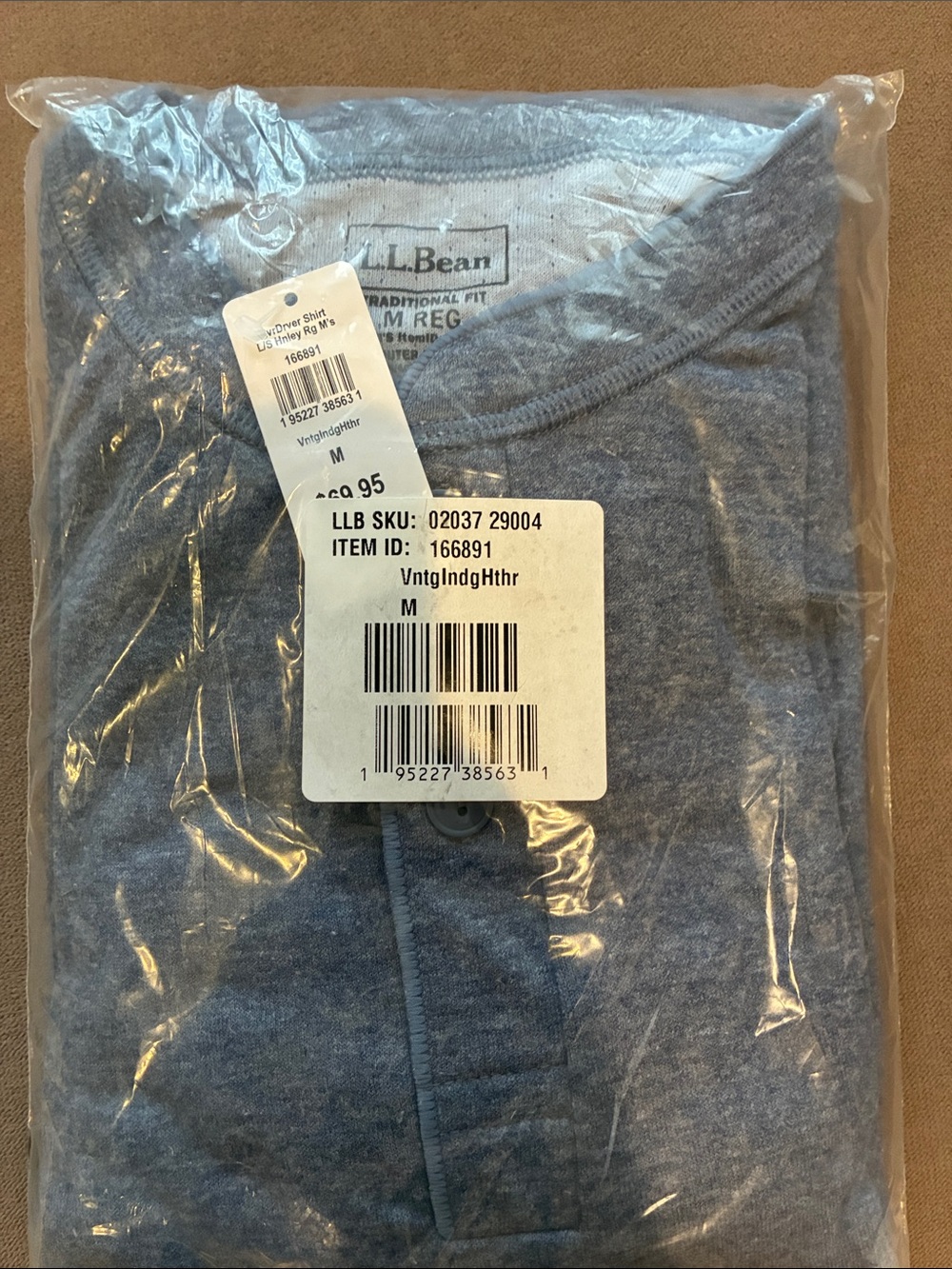 L.L. Bean Men's Heather Indigo Long-Sleeve Henley - Slate Blue